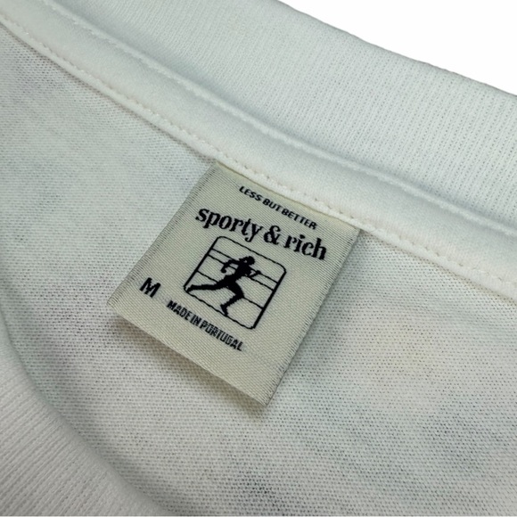 Sporty & Rich Women's Cotton Wellness 94 Rugby Cotton Crew Neck T-Shirt Size M - Picture 4 of 7